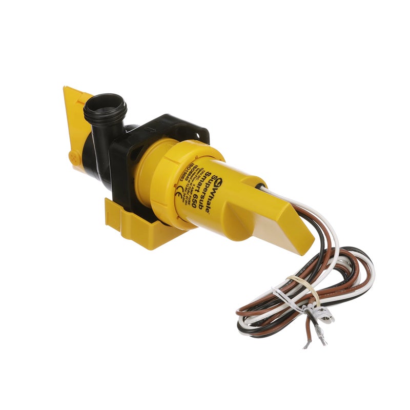 Whale SS5212 Supersub Smart 650 Electric Bilge Pump, Suitable for Use with Fresh or Salt Water, 12V DC, 3.4 Amps, Open Flow Rate of 650 GPH @ 13.6V DC, 16 AWG Wire, Â¾-Inch and 1-Inch Hose Connections - Image 2